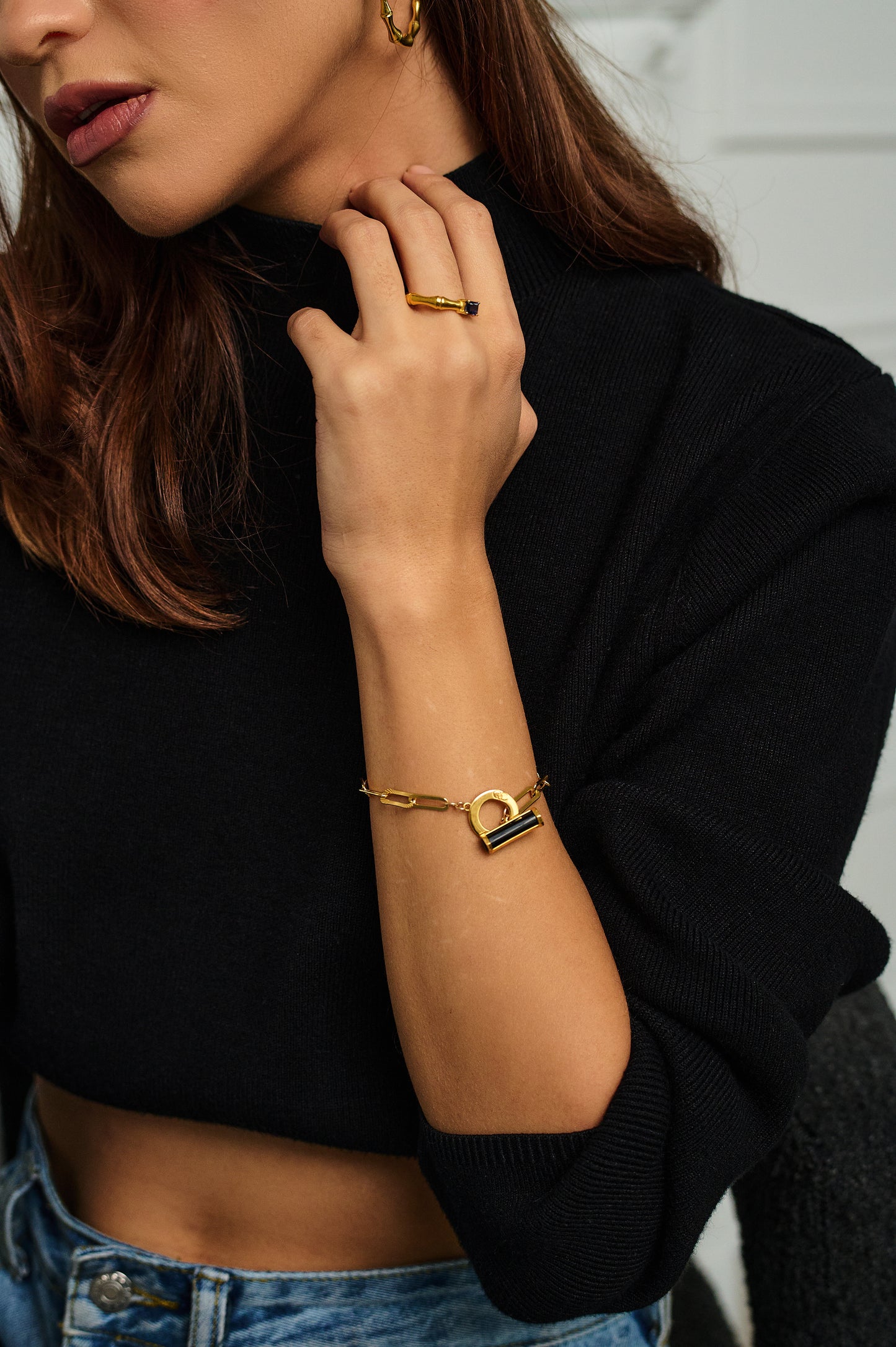 Aligned Toggle Bracelet | Gold