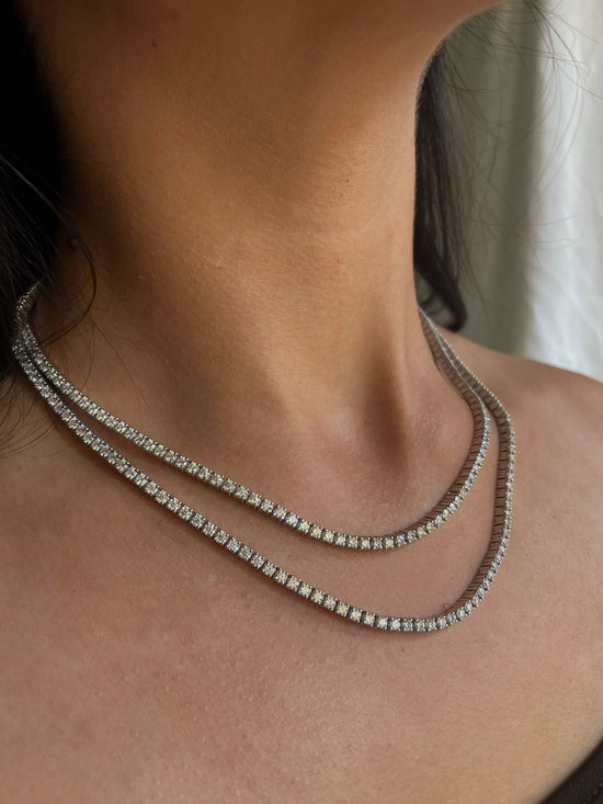 Vita Tennis Necklace Moissanite Silver