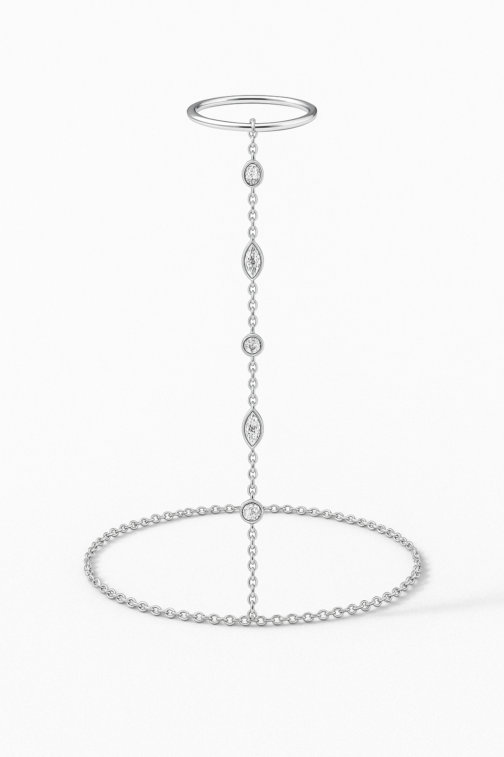 Aria Hand Chain Moissanite Sterling Silver