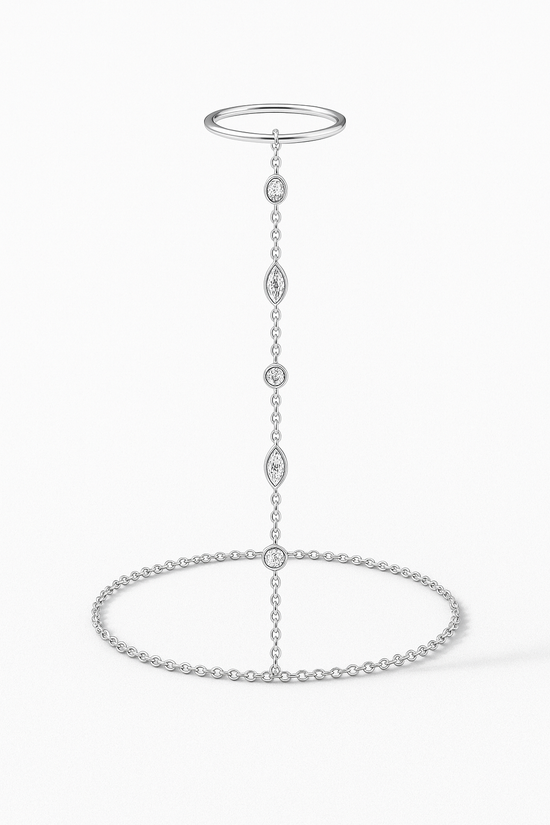Aria Hand Chain Moissanite Sterling Silver