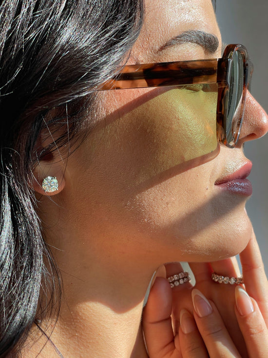 Empire Moissanite Studs Gold