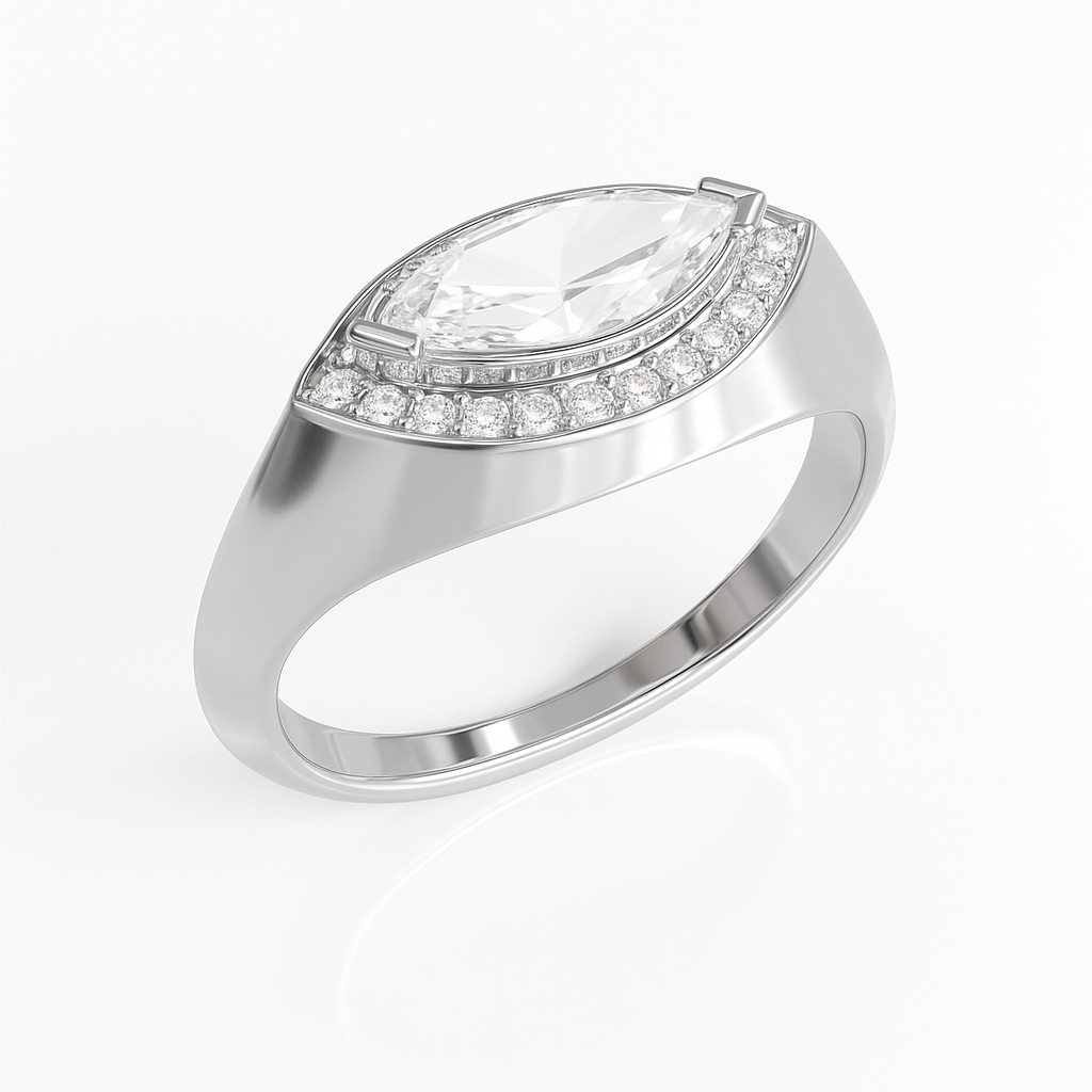 Peaceful Eye Signet Ring Silver