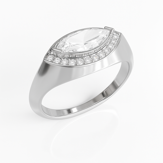 Peaceful Eye Signet Ring Silver