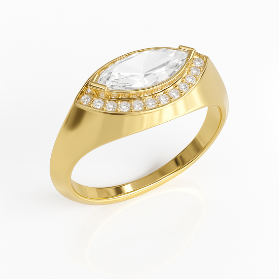 Peaceful Eye Signet Ring Vermeil