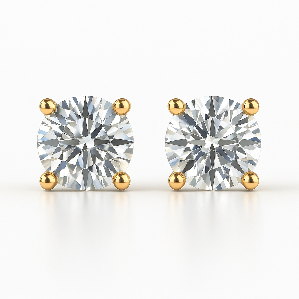 Empire Moissanite Studs Gold