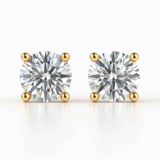 Empire Moissanite Studs Gold