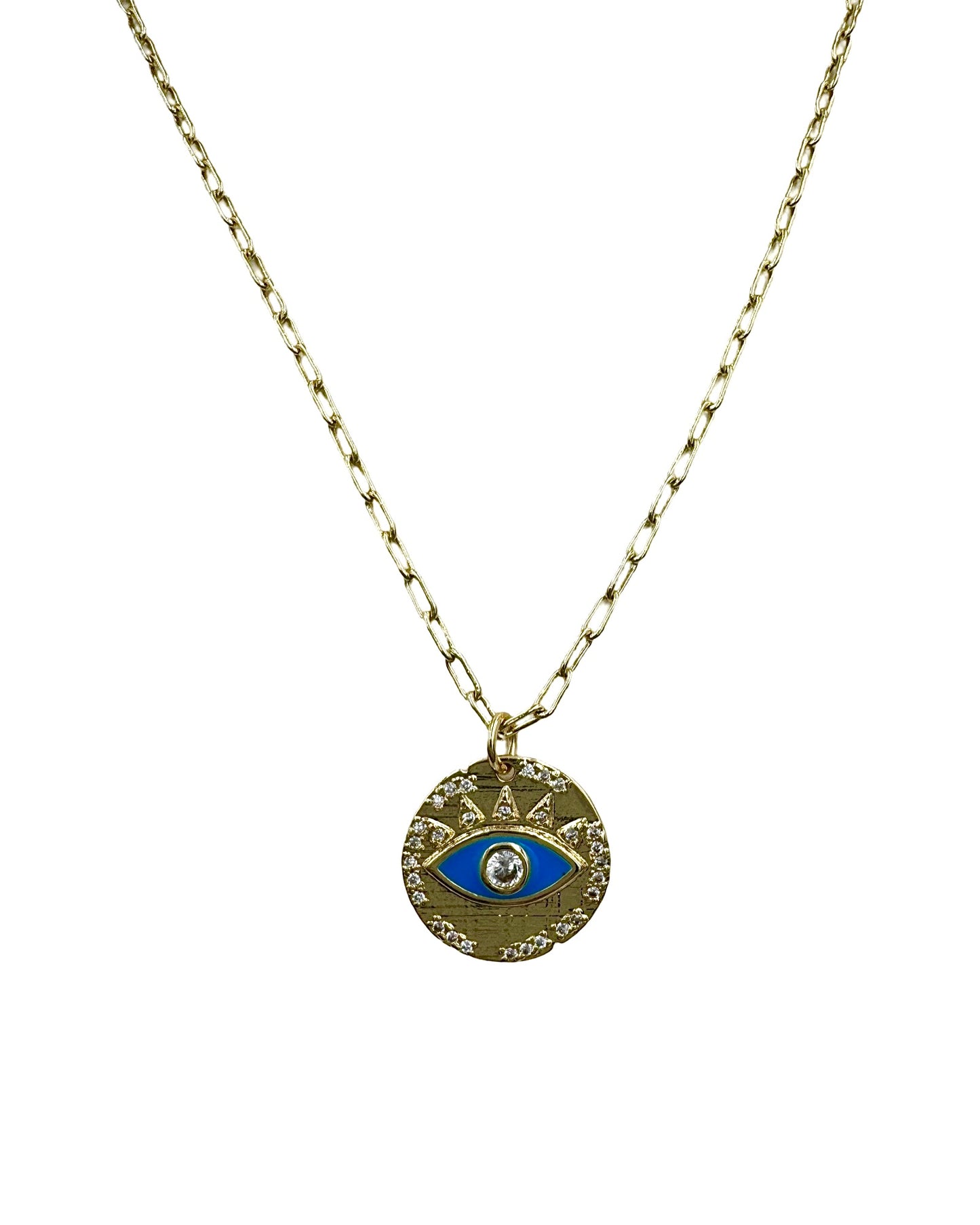 Oceans Evil Eye Necklace | Gold Filled