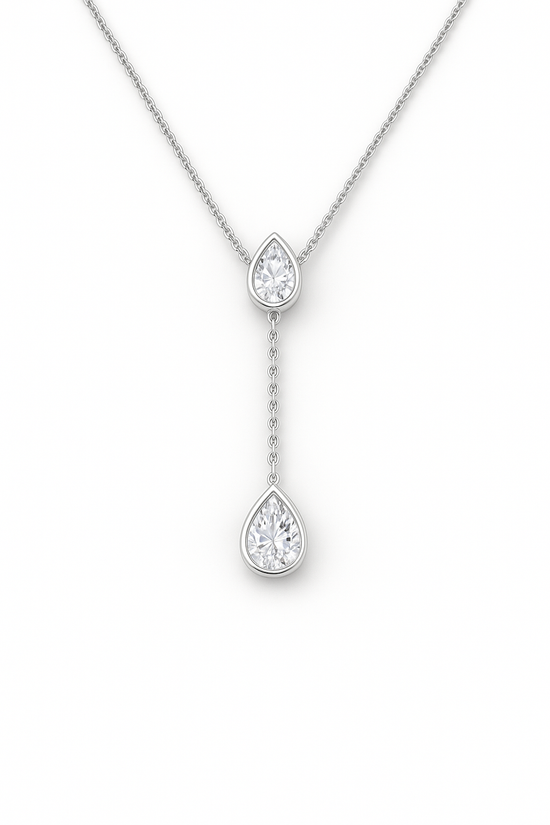 Loren Lariat Moissanite Sterling Silver