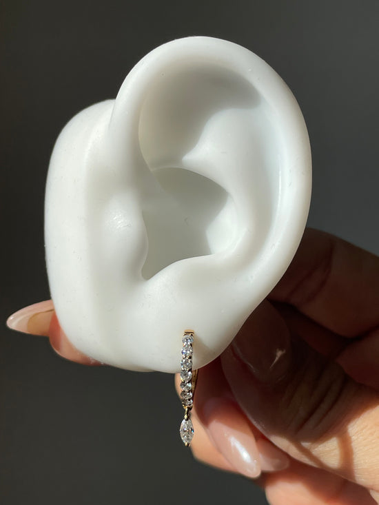 Aura Marquise Huggie Gold