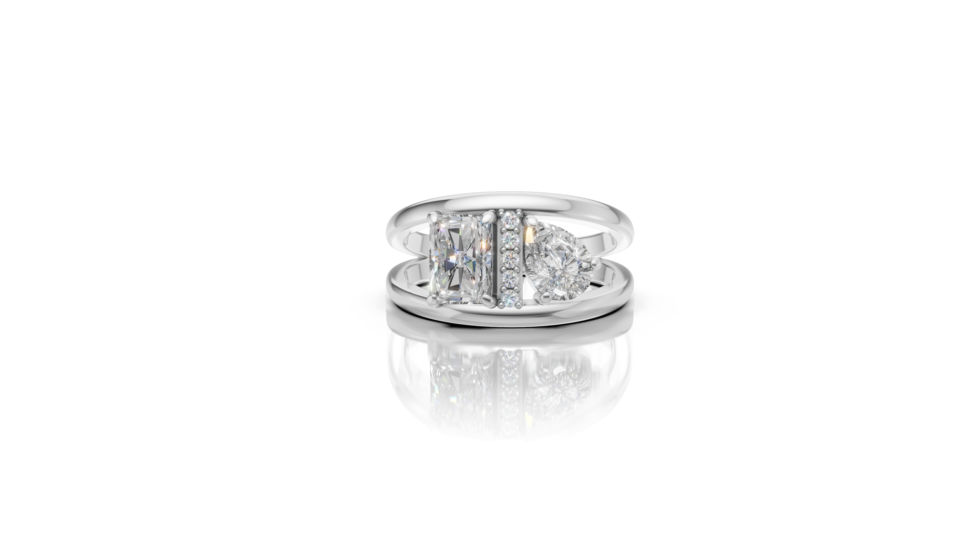 Io E Te Silver Ring – Quartz and Canary