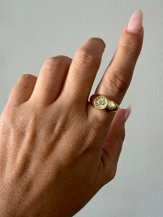 Evil Eye Signet Ring | Gold Filled