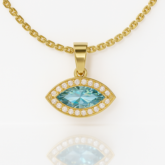 Peaceful Eye Pendant Vermeil