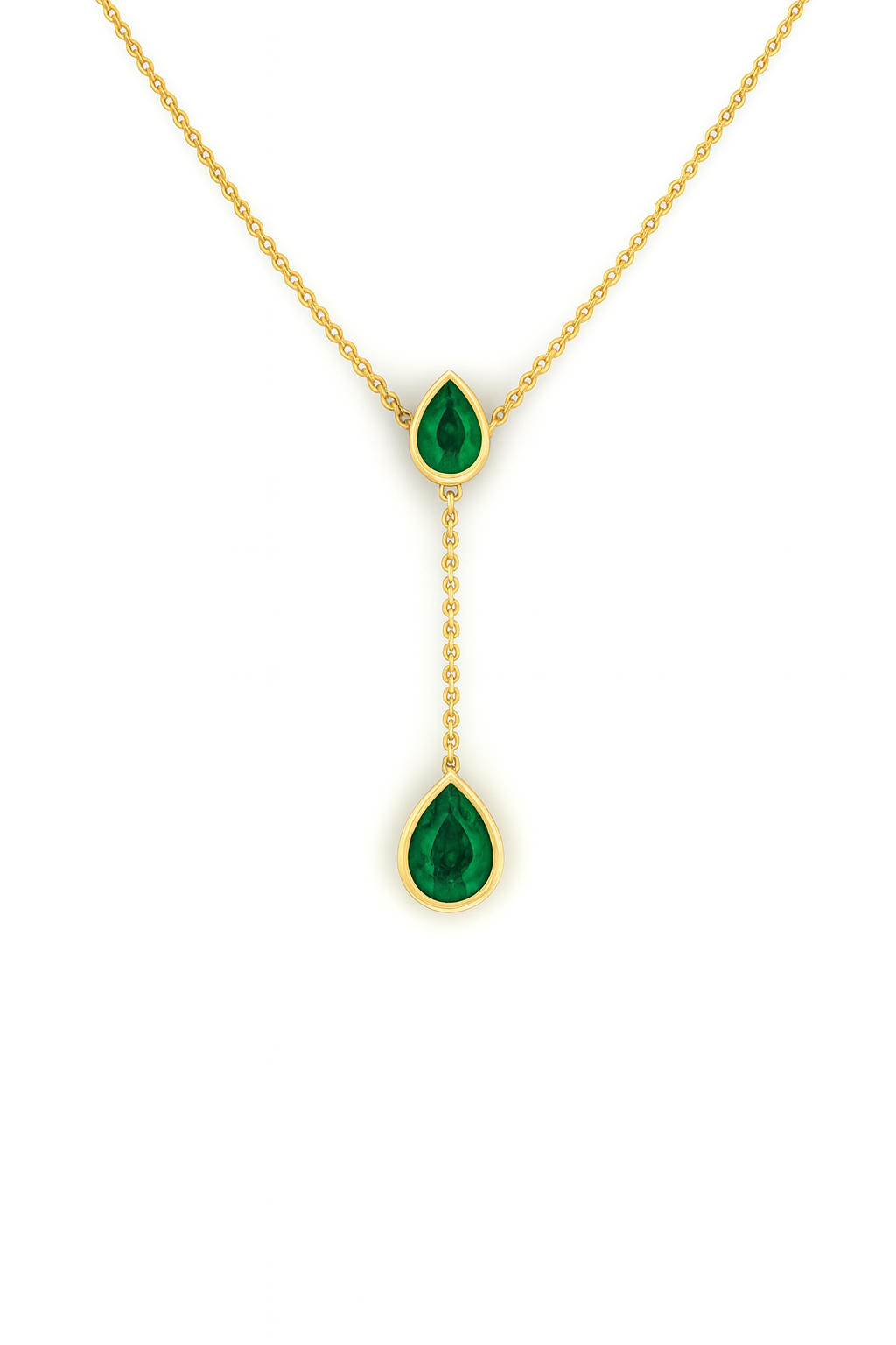 Loren Lariat Emerald Vermeil