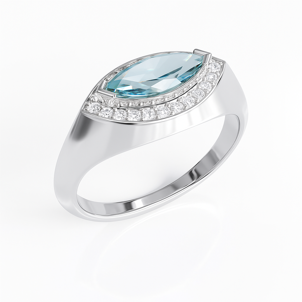 Peaceful Eye Signet Ring Silver