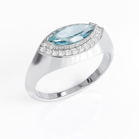 Peaceful Eye Signet Ring Silver