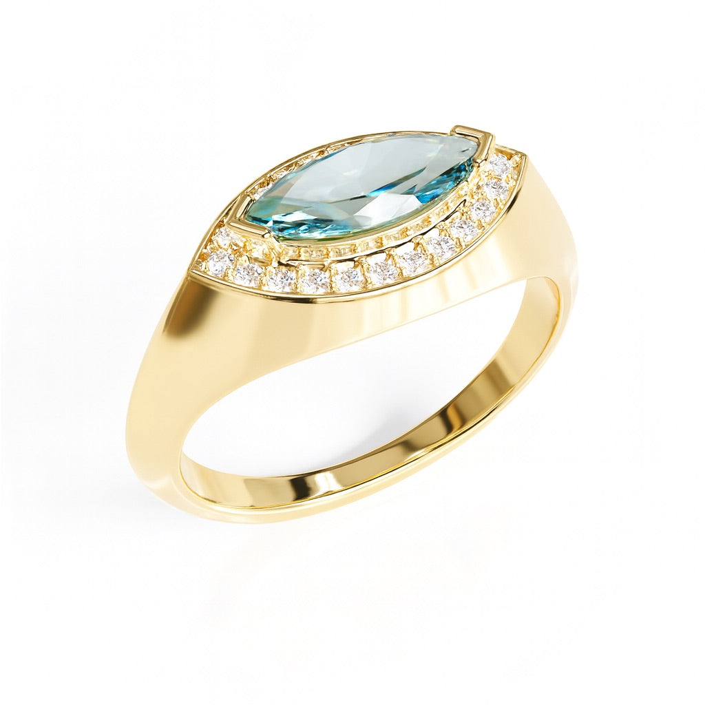 Peaceful Eye Signet Ring Vermeil