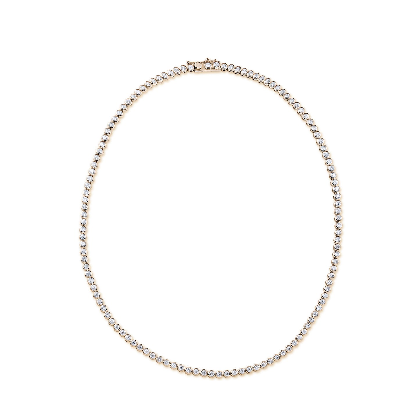 Allegra Bezel Tennis Necklace Moissanite Vermeil
