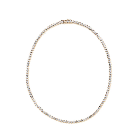 Allegra Bezel Tennis Necklace Moissanite Vermeil