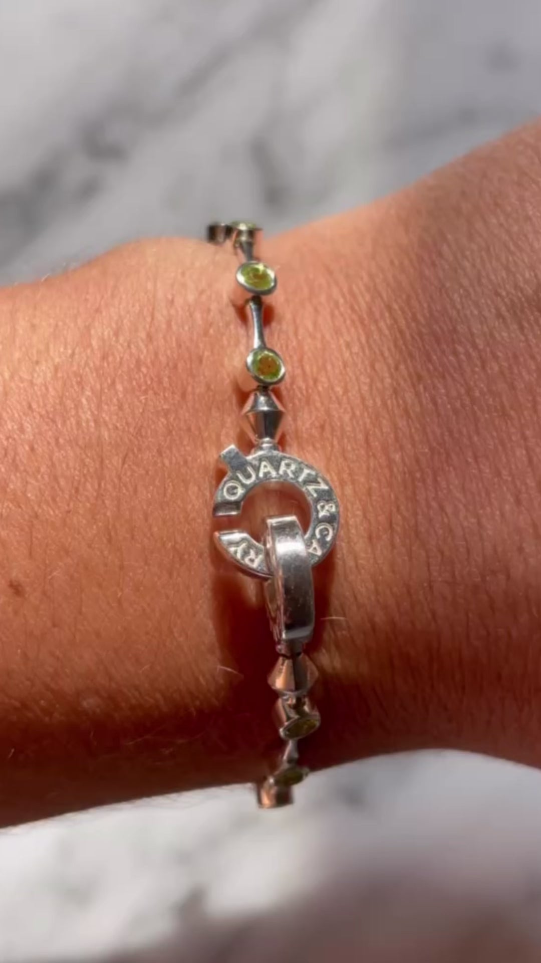 Connected Bamboo Tennis - Round Cut Birthstone Bracelet