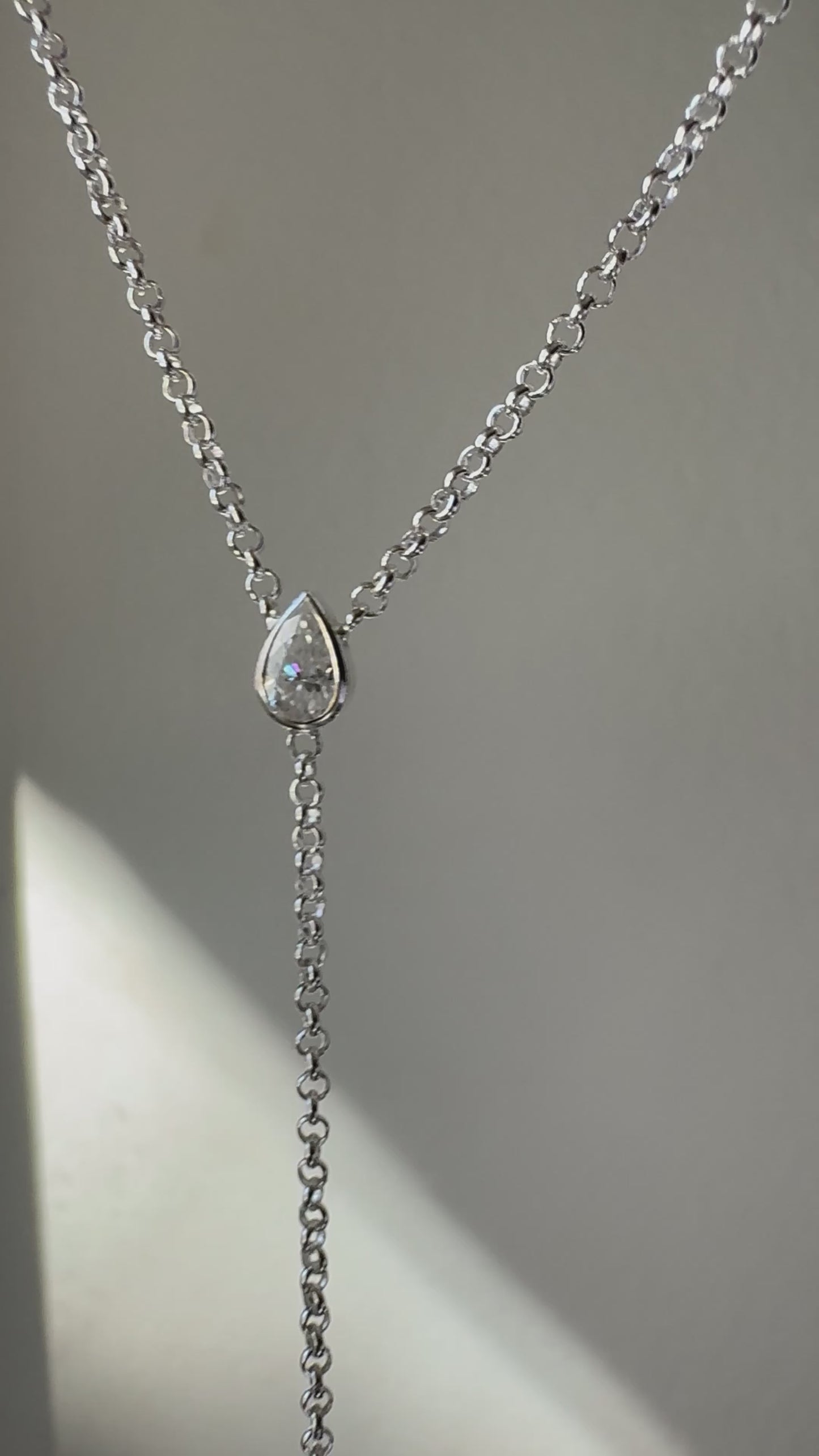 Loren Lariat Moissanite Sterling Silver