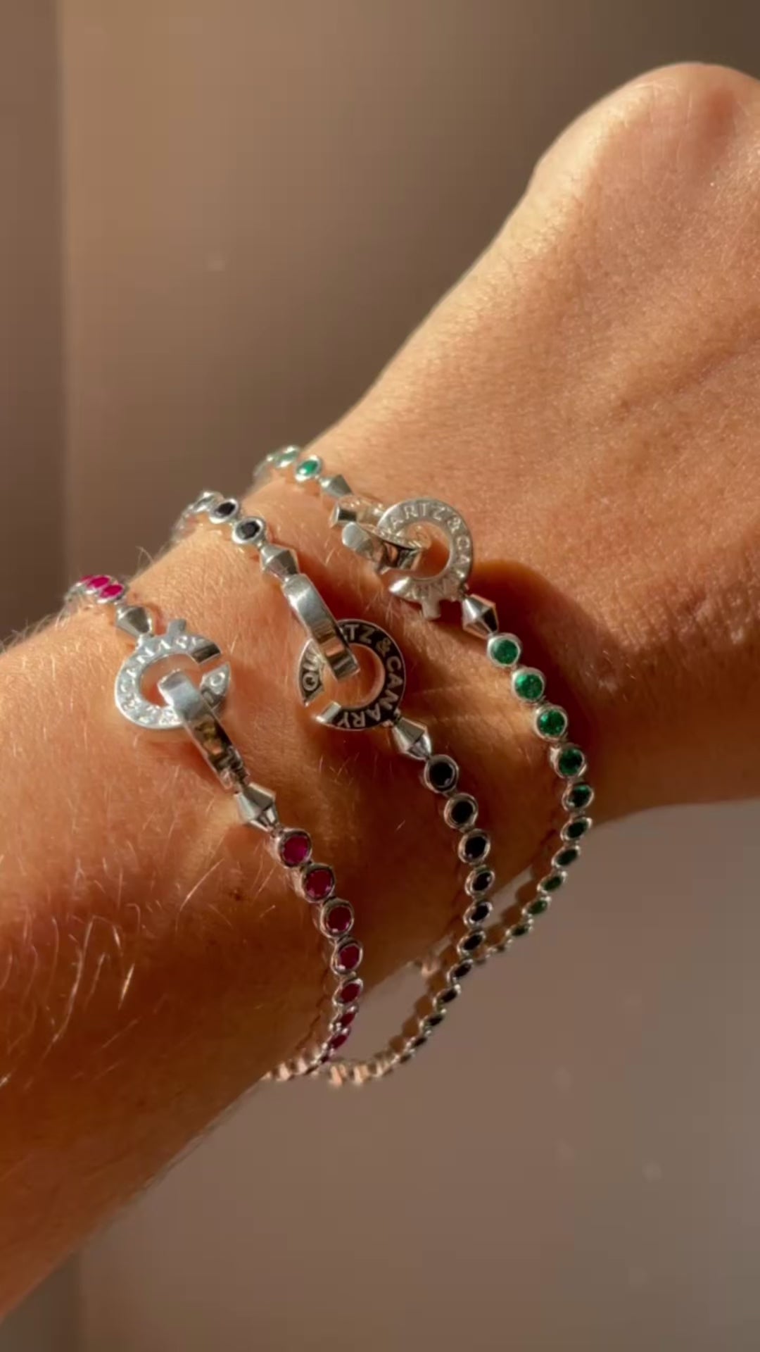 Connected Tennis - Round Cut Birthstone Bracelet
