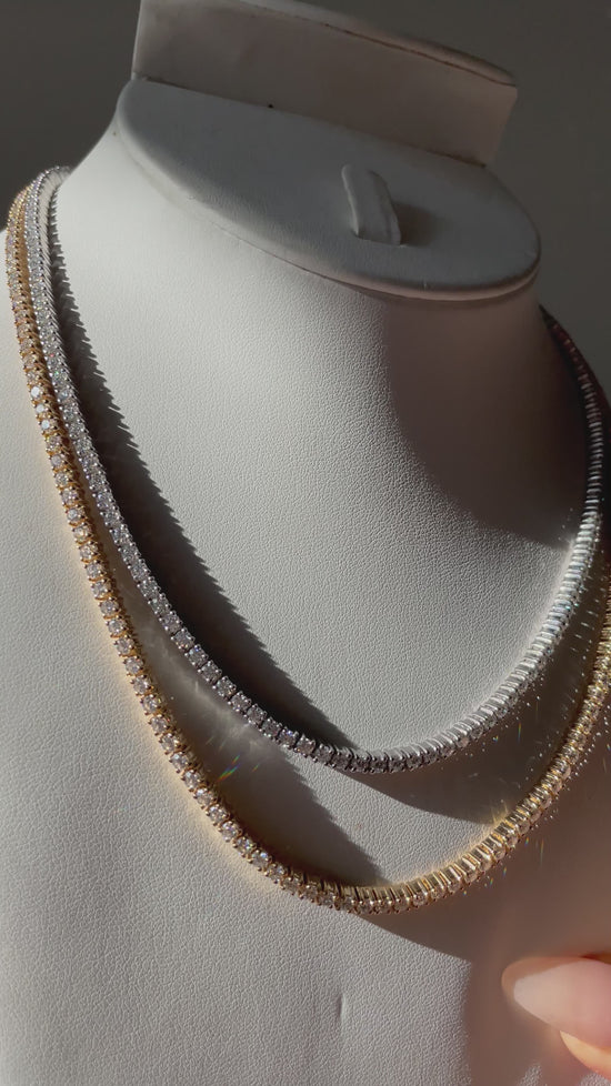 Vita Tennis Necklace Moissanite Gold