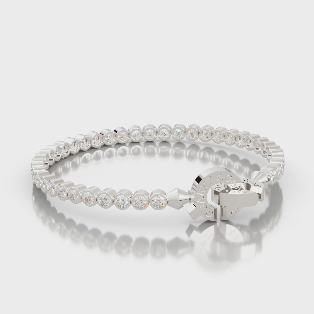 Connected Tennis - Round Cut Birthstone Bracelet
