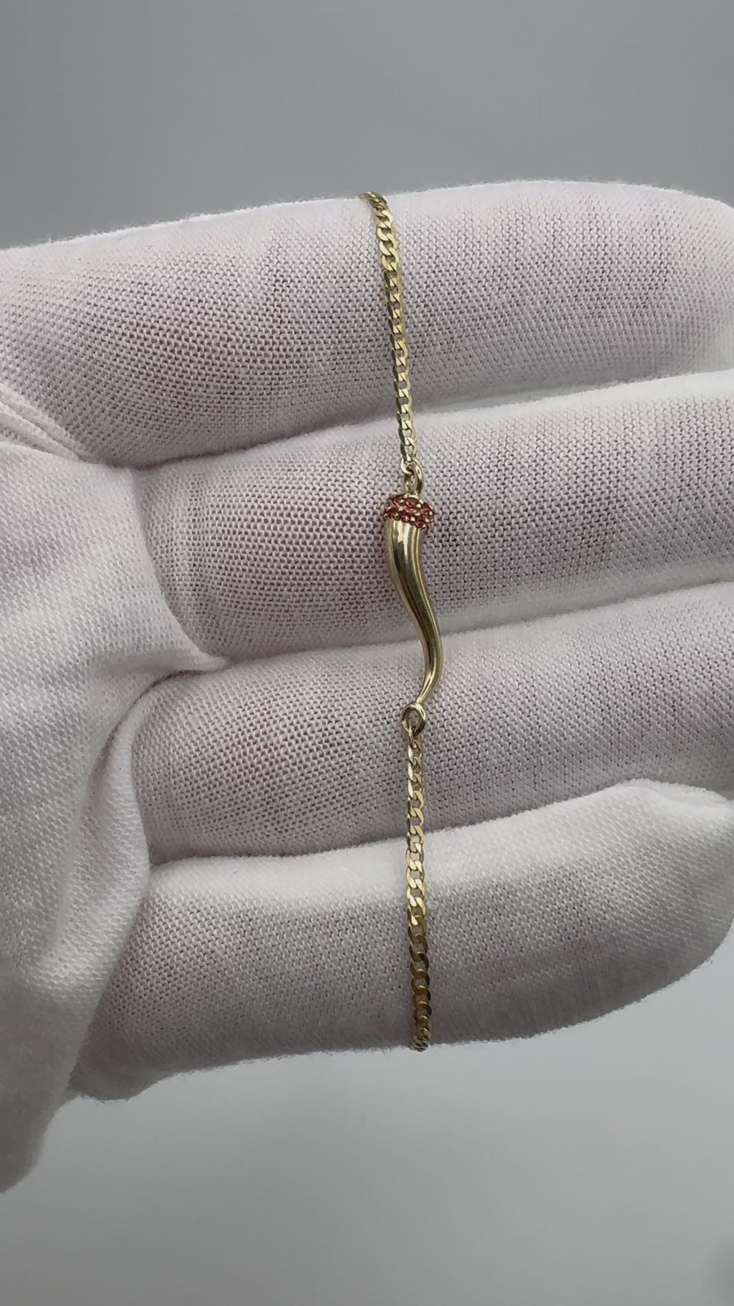 Pave Ruby Cornicello Charm Connector
