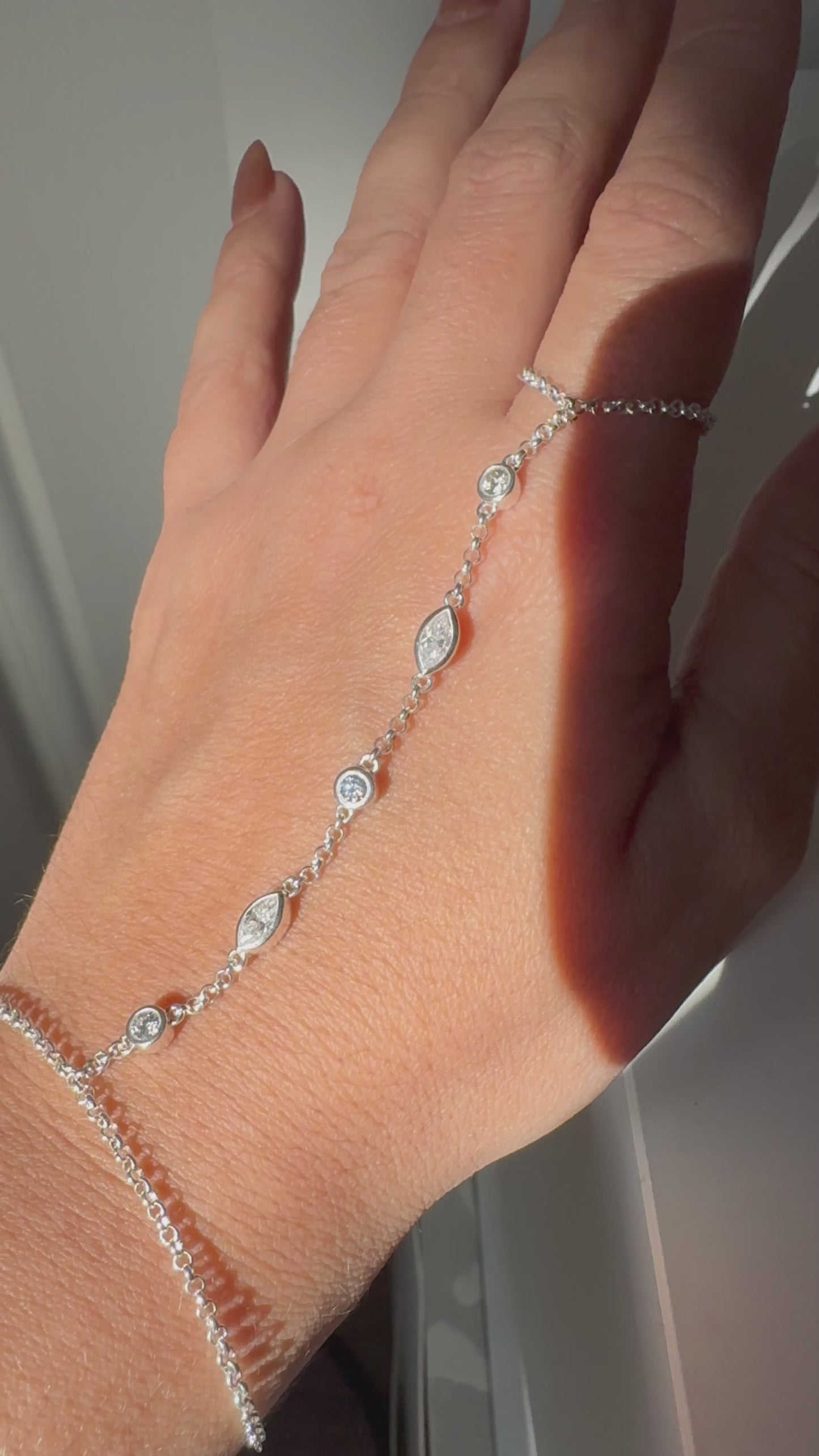 Aria Hand Chain Moissanite Sterling Silver