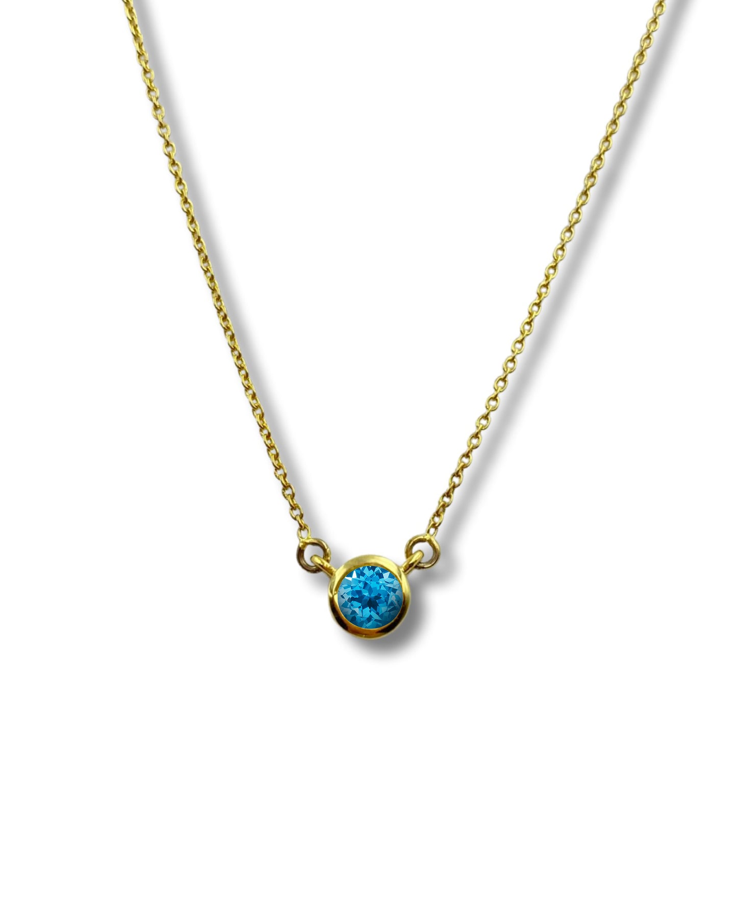 Load image into Gallery viewer, 10k | Throat Chakra Pendant | Blue Topaz
